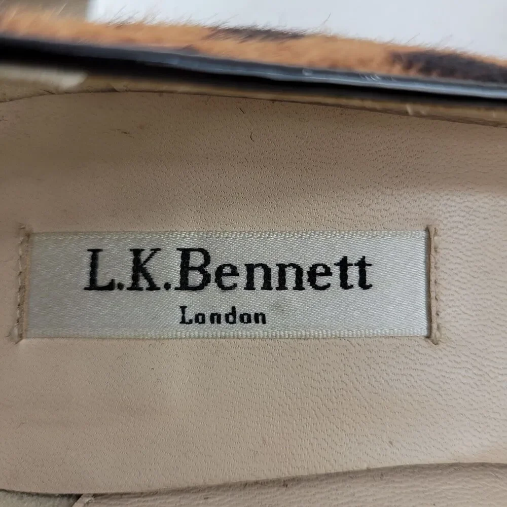 LK Bennett Pumps Women 6 37 Pointed Toe Animal Print Calf Hair Mid Heel Designer